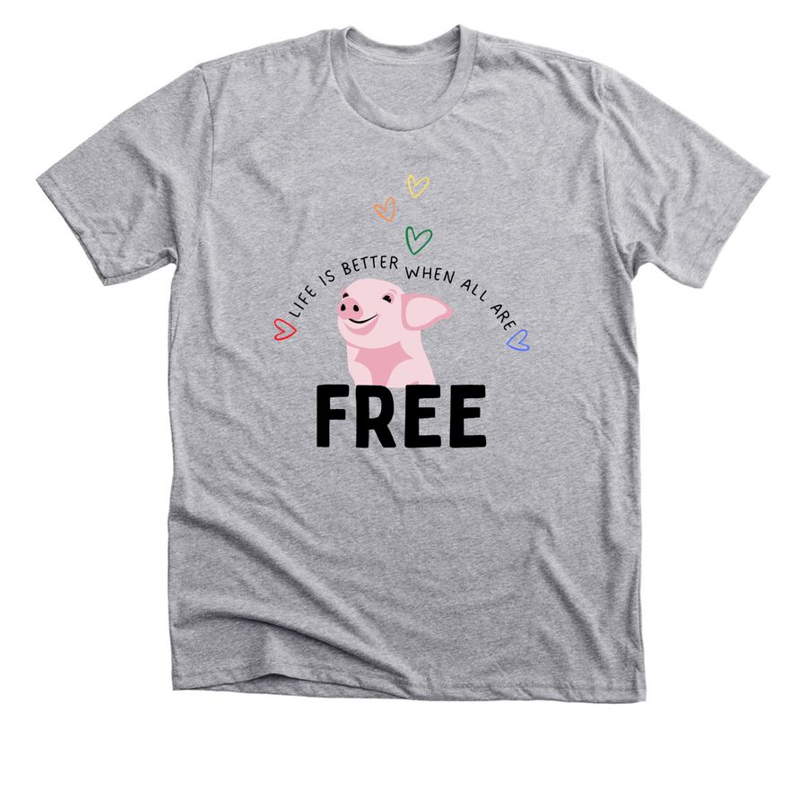 Life is Better Free, a Athletic Heather Premium Unisex Tee