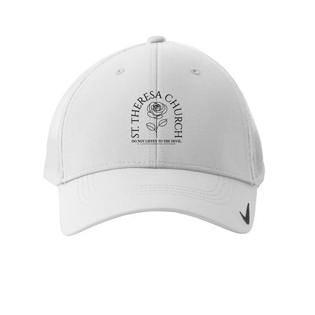 St. Theresa Church White Hat, Rose, a White Printed Nike Dri-FIT Legacy Performance Cap