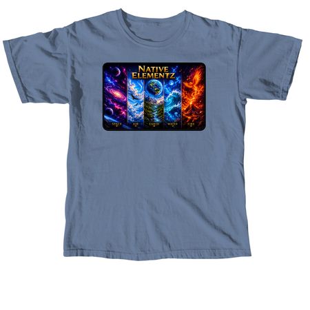Native Elementz Shirt [Image on Front], a Blue Jean Comfort Colors Unisex Tee
