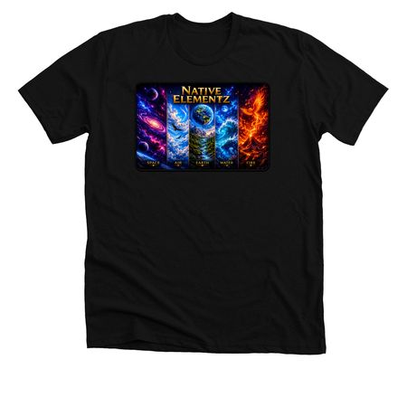 Native Elementz Shirt [Image on Front], a Solid Black Blend Premium Unisex Tee