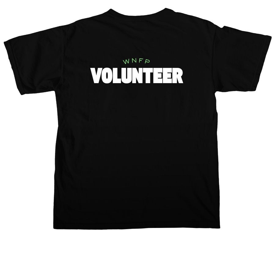 WNFP Volunteer, a Black Comfort Colors Unisex Tee (back-view)