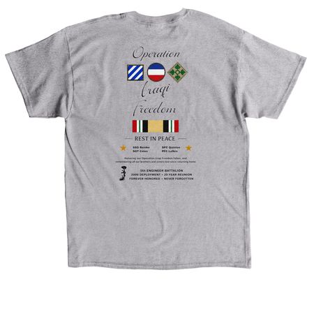 Veteran 5th EN BN | OIF | 20-Year Reunion, a Sport Grey Classic Unisex Tee (back-view)