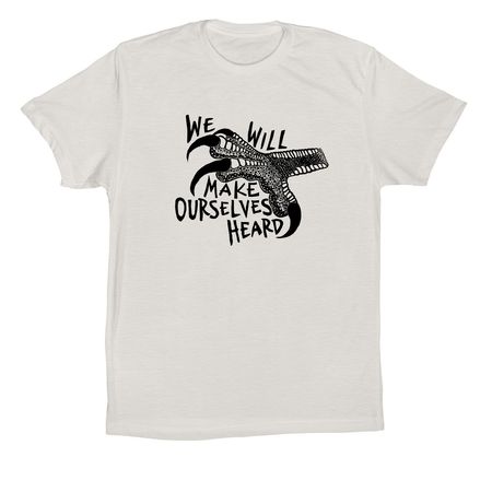 We Speak With Talons, a Vintage White Premium Cotton Tee