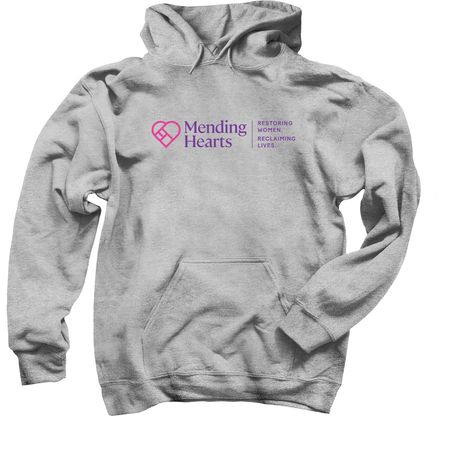 Mending Hearts Logo, a Sport Grey Pullover Hoodie