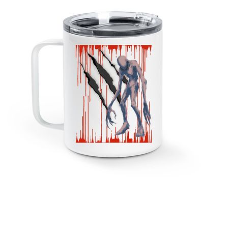 Horrorween, a White Stainless Steel Travel Mug (back-view)