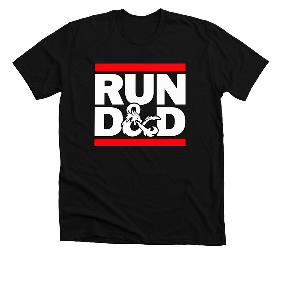 Run DMC x D&D Dungeons and Dragons T-Shirt, a Solid Black Blend Premium Unisex Tee