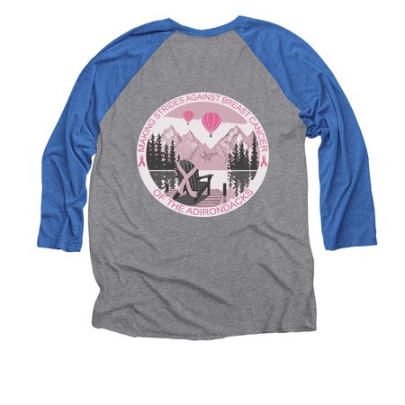 Adirondack Strides 2026&nbsp;, a Vintage Royal and Premium Heather 3/4 Sleeve Baseball Tee