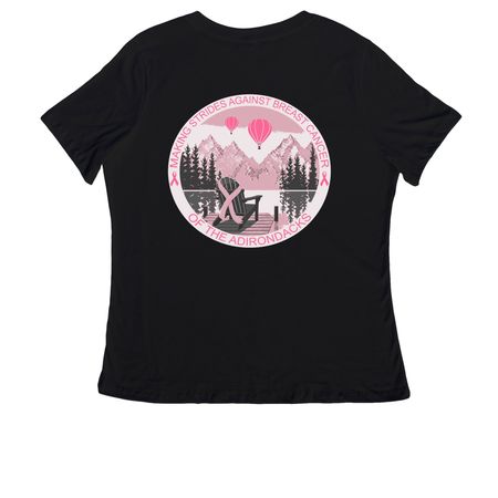 Adirondack Strides 2026&nbsp;, a Black Women's Relaxed V-Neck Tee