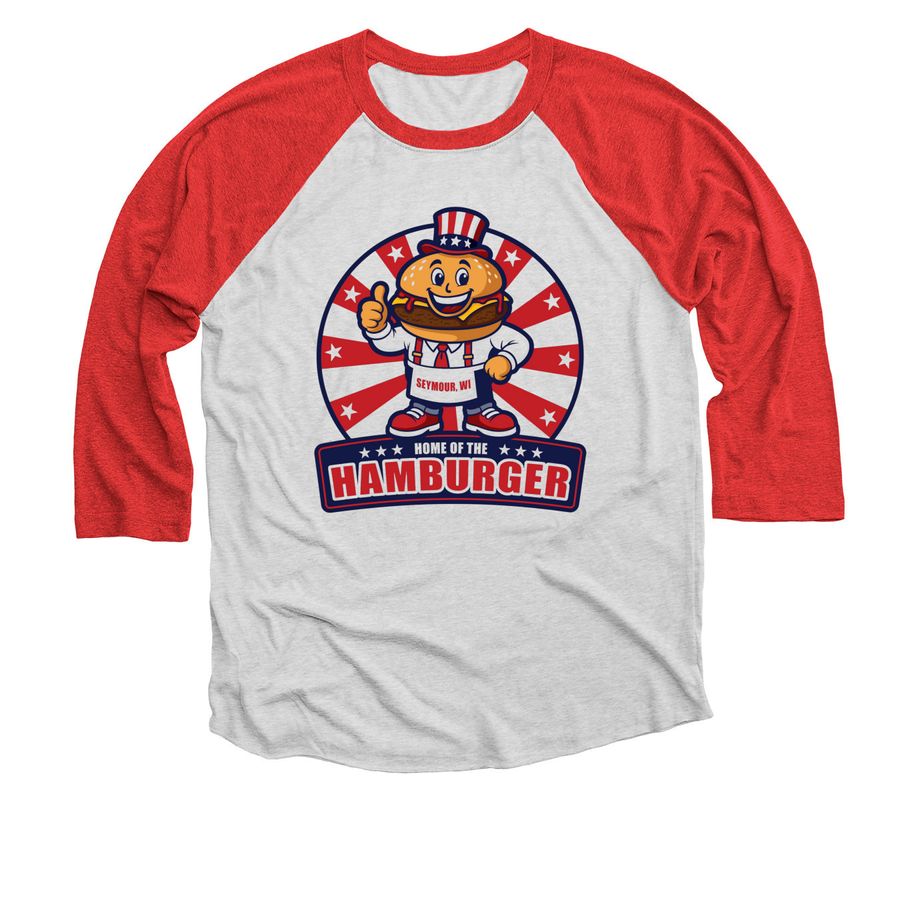 HOTH 2nd place winner!, a Red and Heather White 3/4 Sleeve Baseball Tee