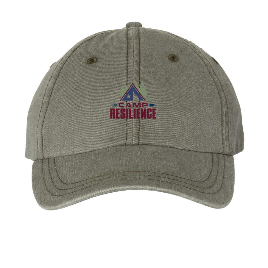 Hats, a Olive Printed Pigment Dye Baseball Cap