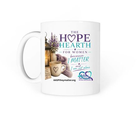 The Hope Hearth Campaign, a White Coffee Mug (back-view)