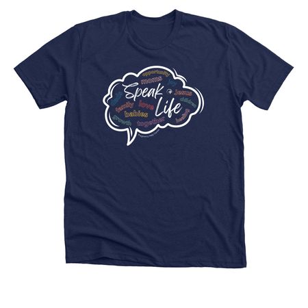 Speak Life 2025, a Solid Navy Blend Premium Unisex Tee