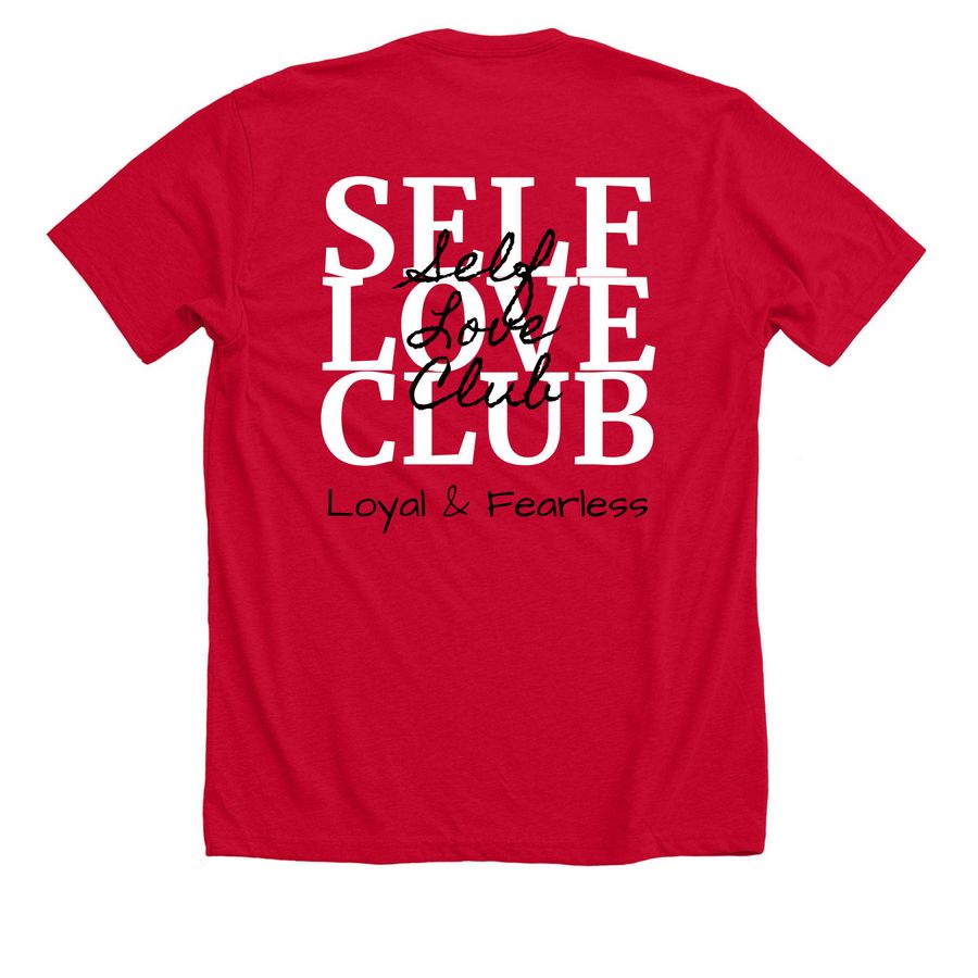 SLC&nbsp;, a Solid Red Blend Premium Unisex Tee (back-view)
