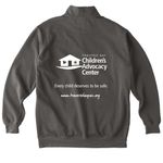 TBCAC Logo: Warm Merch, a Pepper Comfort Colors Quarter Zip Pullover (back-view)