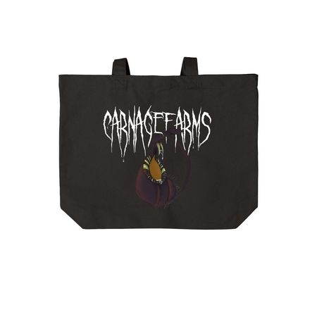 CarnageTote, a Deep Black Cotton Canvas Tote Bag
