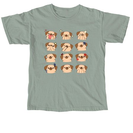 Pug-Mojis, a Bay Comfort Colors Unisex Tee