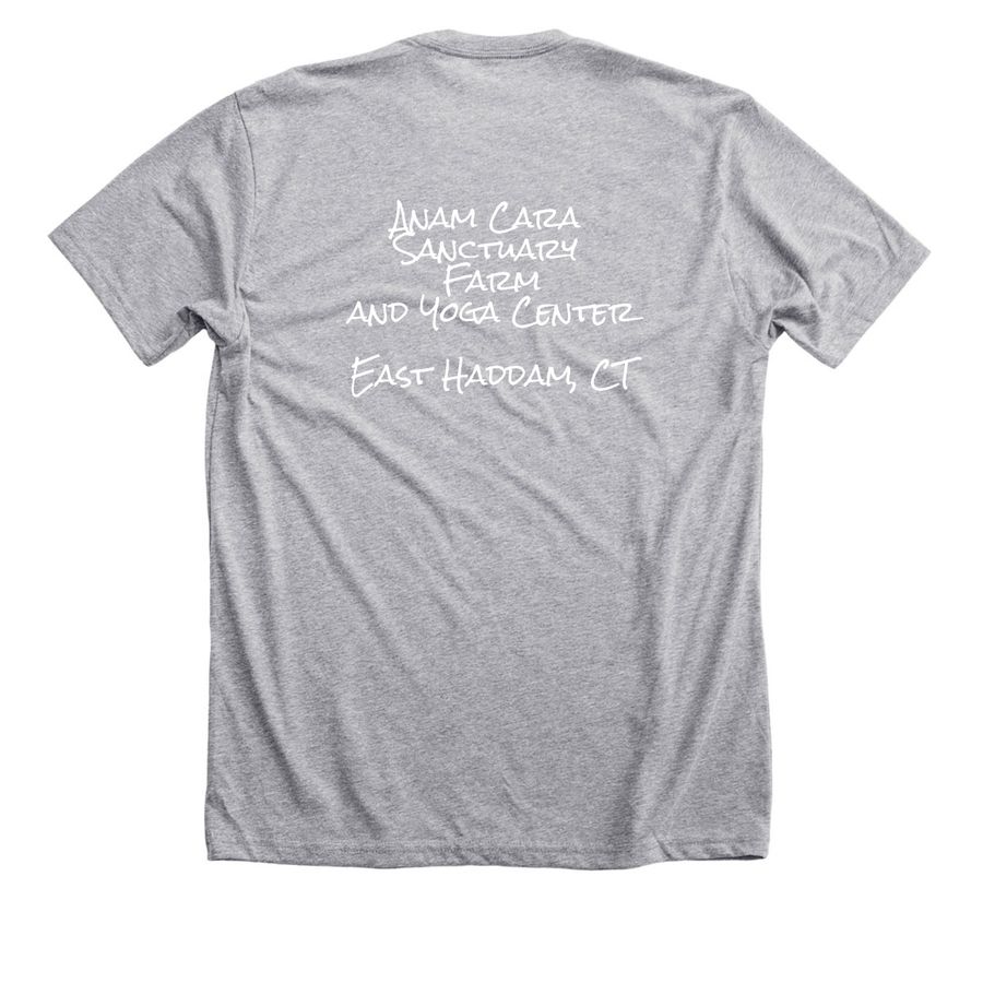 Be Love. The world Needs Us., a Athletic Heather Premium Unisex Tee (back-view)
