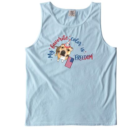 My Favorite Color is FREEDOM, a Chambray Comfort Colors Tank Top