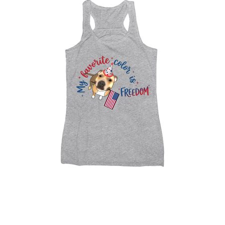 My Favorite Color is FREEDOM, a Athletic Heather Women's Racerback