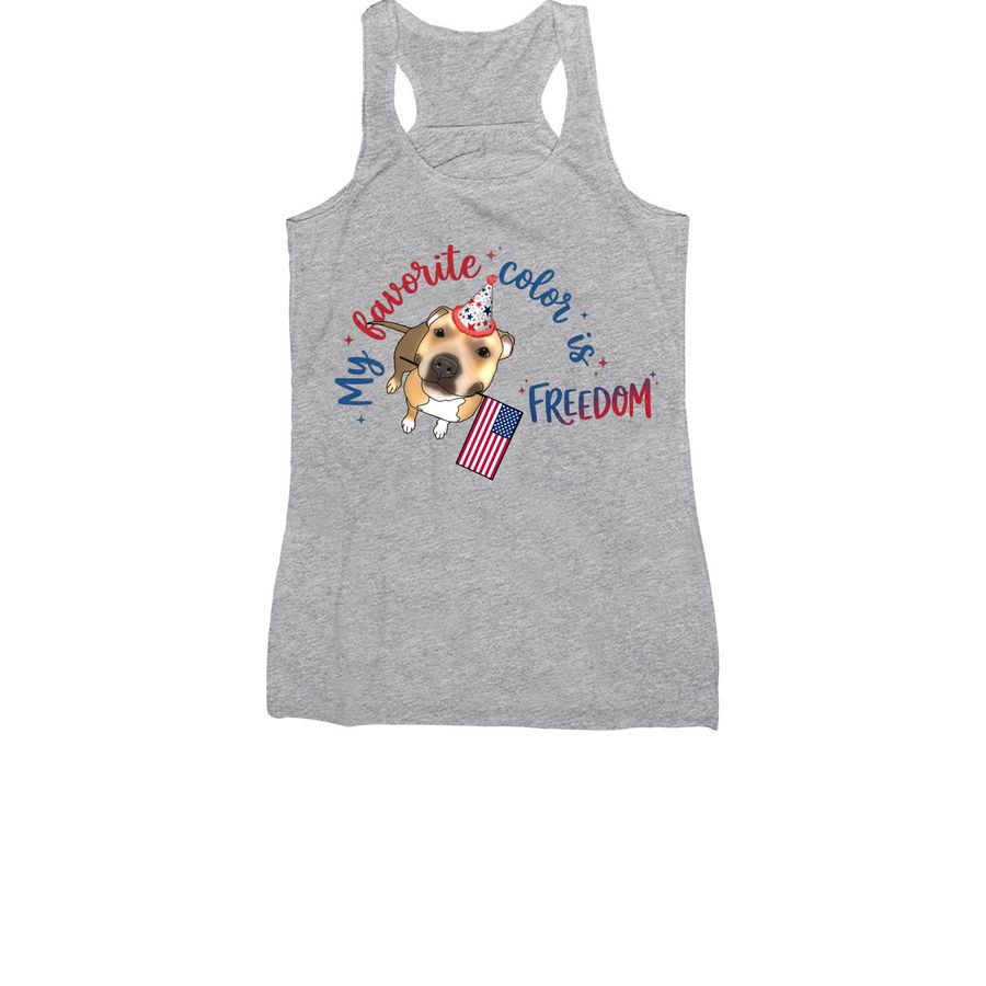 My Favorite Color is FREEDOM, a Athletic Heather Women's Racerback