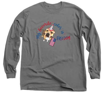 My Favorite Color is FREEDOM, a Charcoal Classic Long Sleeve Tee