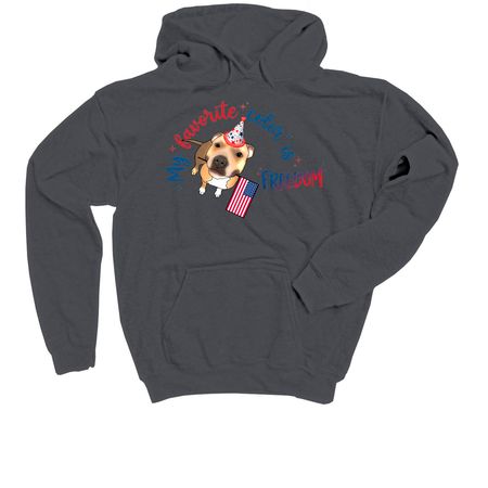 My Favorite Color is FREEDOM, a Charcoal Youth Pullover Hoodie