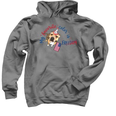 My Favorite Color is FREEDOM, a Charcoal Pullover Hoodie