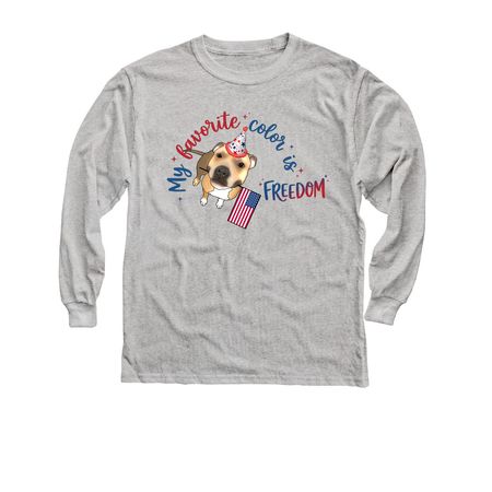 My Favorite Color is FREEDOM, a Sport Grey Youth Long Sleeve Tee