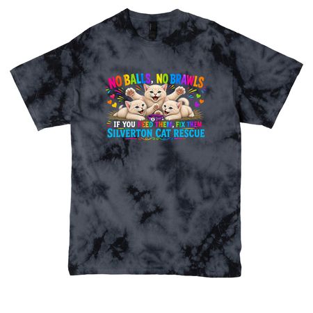 No Balls, No Brawls, a Black Crystal Tie Dye Tee