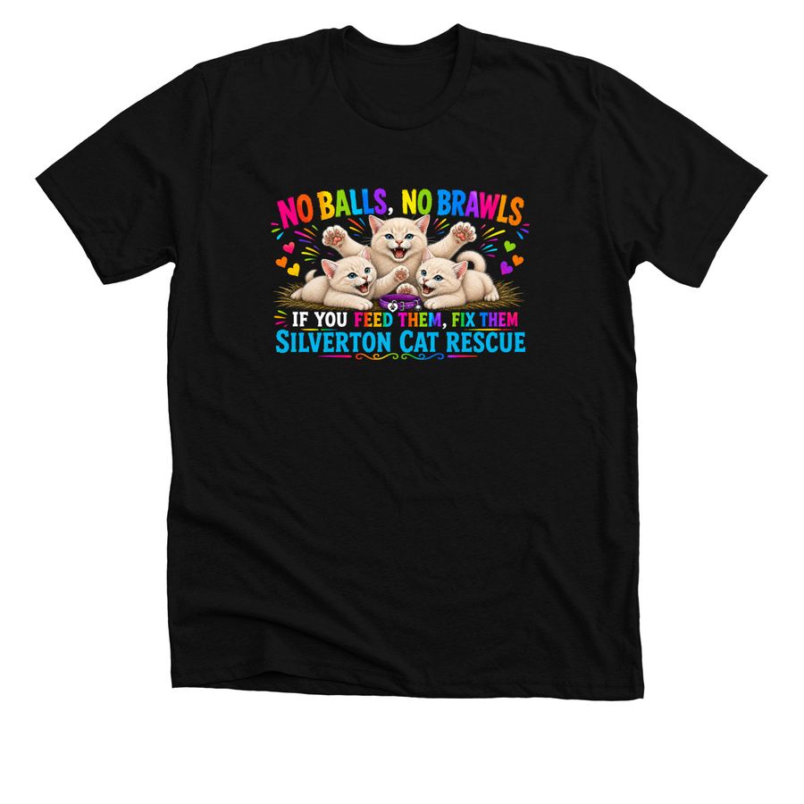No Balls, No Brawls, a Solid Black Blend Premium Unisex Tee