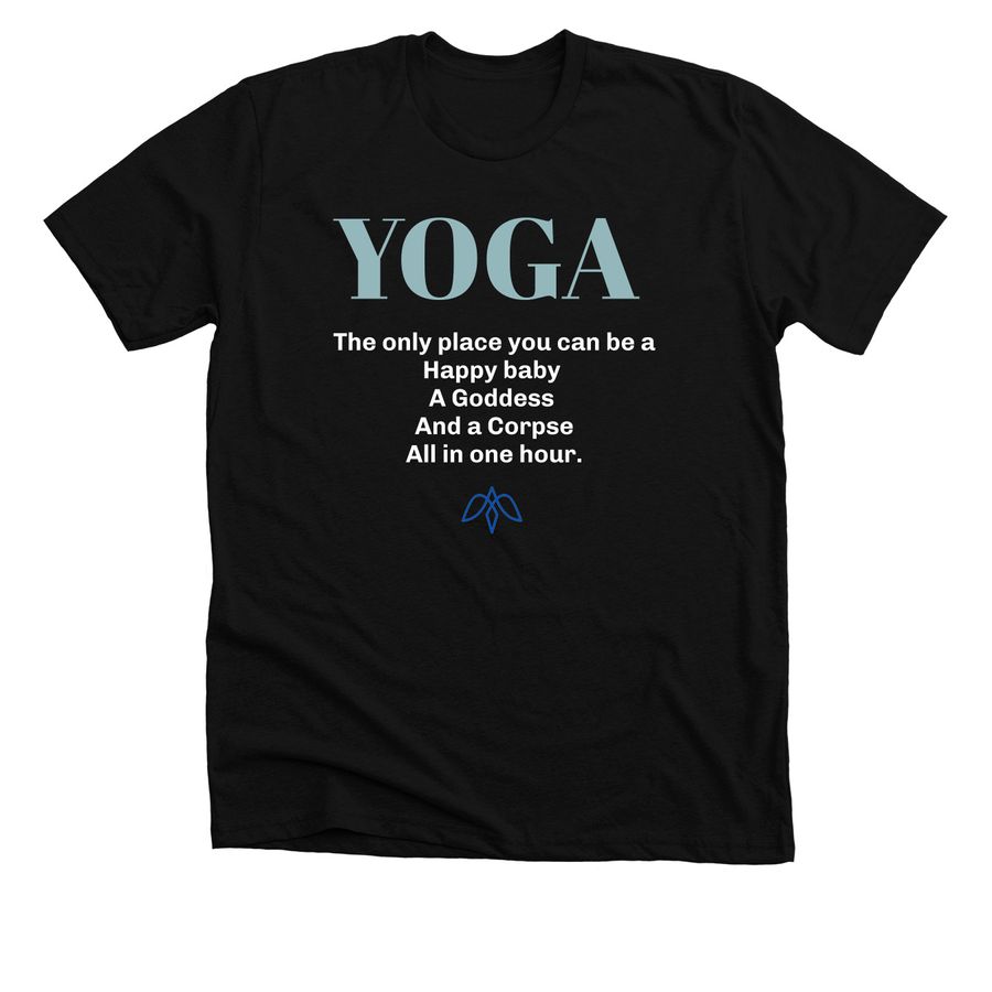 Yoga shirt! A conversation starter, a Solid Black Blend Premium Unisex Tee