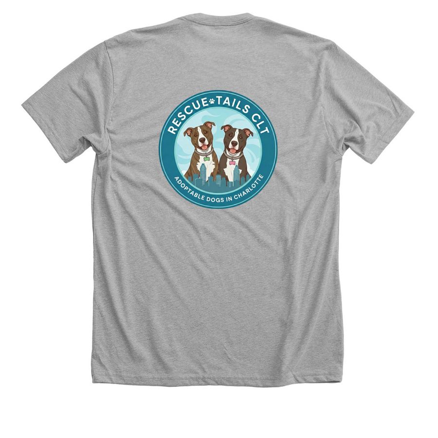 RescueTailsCLT Shirts, a Athletic Heather Premium Unisex Tee (back-view)
