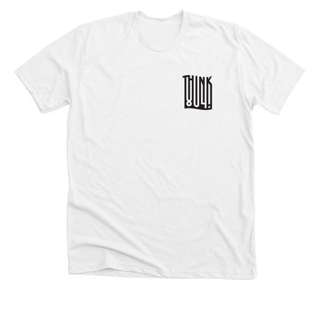 Op804b on white, a Solid White Blend Premium Unisex Tee (back-view)