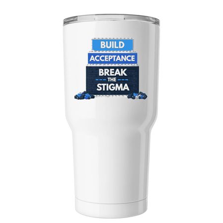 Break the Stigma Tumbler, a White Insulated Tumbler