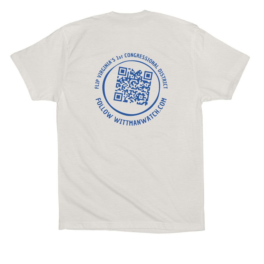Flip the First shirts, a Vintage White Premium Cotton Tee (back-view)