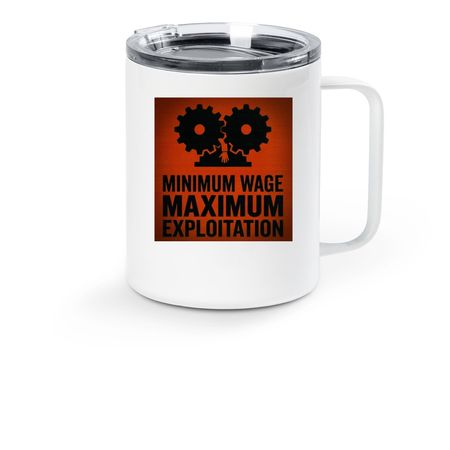 Hydrate For the Grind, a White Stainless Steel Travel Mug