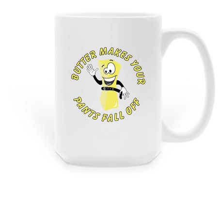 Butter Bob Coffee Mugs, a White Large Coffee Mug