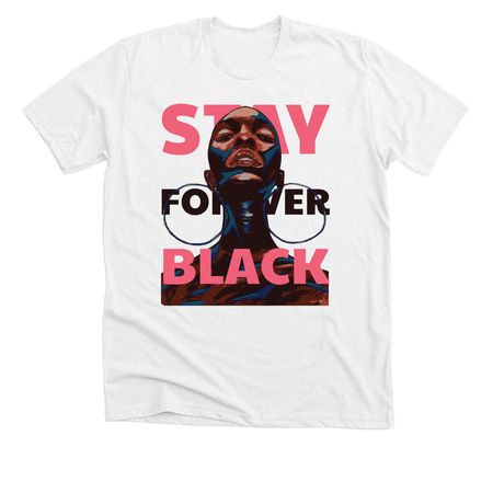 Black Goddess SFB II (Pink & Black Lettering), a Solid White Blend Premium Unisex Tee