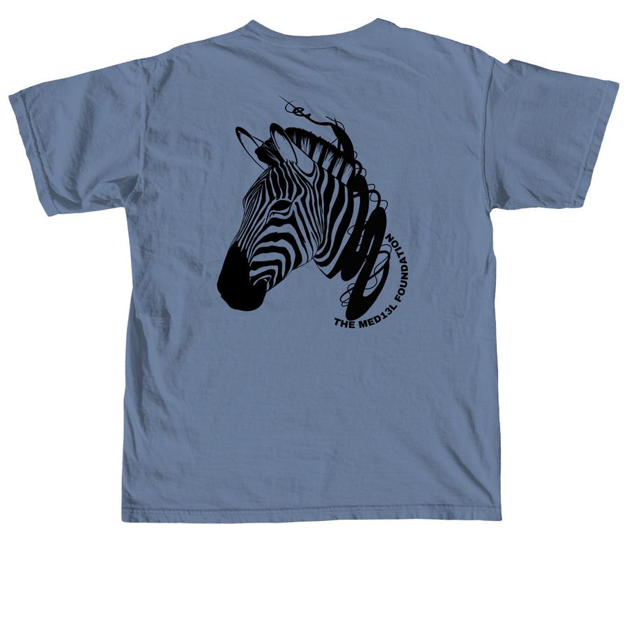 Kang Zebra, a Blue Jean Comfort Colors Unisex Tee (back-view)