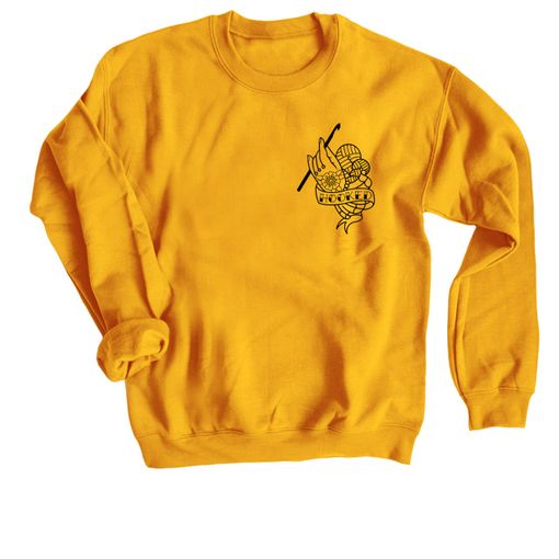 Hooked Tattoo Flash Outline! Gold Sweatshirt