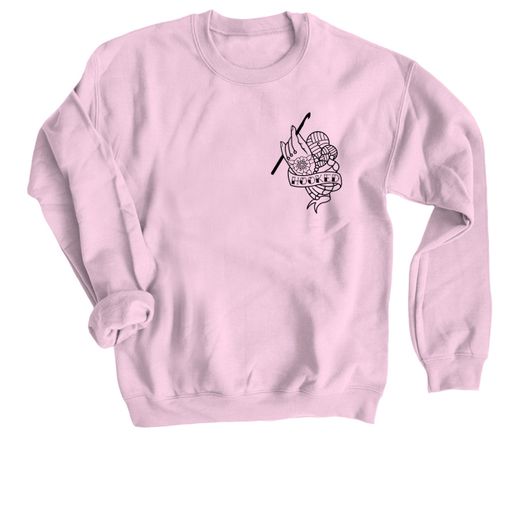 Hooked Tattoo Flash Outline! Light Pink Sweatshirt