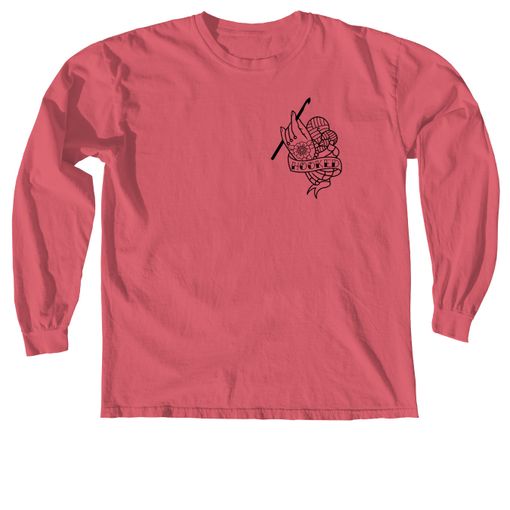 Hooked Tattoo Flash Outline! Comfort Colors Long Sleeve Tee