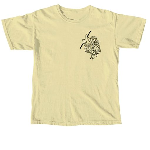 Hooked Tattoo Flash Outline! Butter Comfort Colors Tee