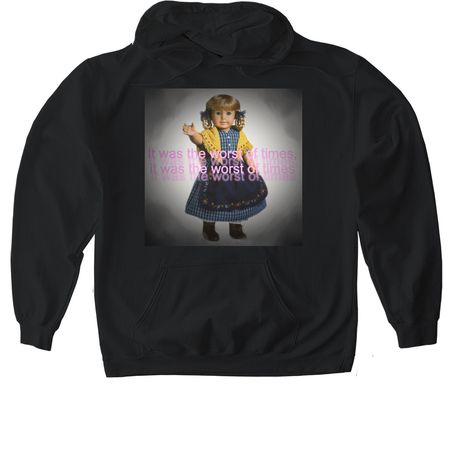 It was the worst of times&nbsp;, a Black Gildan Softstyle Pullover Hoodie