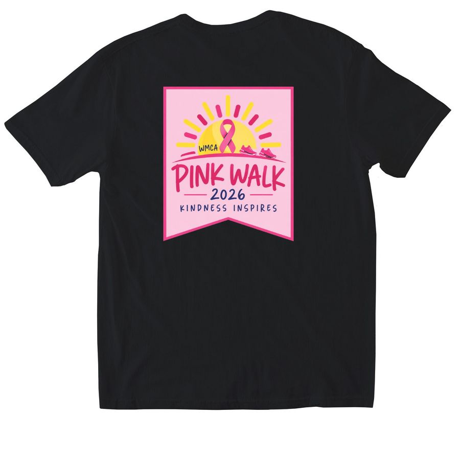 Kindness in Every Step&nbsp;, a Black Softstyle Cotton Tee (back-view)