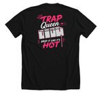 Trap Queen, a Solid Black Blend Premium Unisex Tee (back-view)