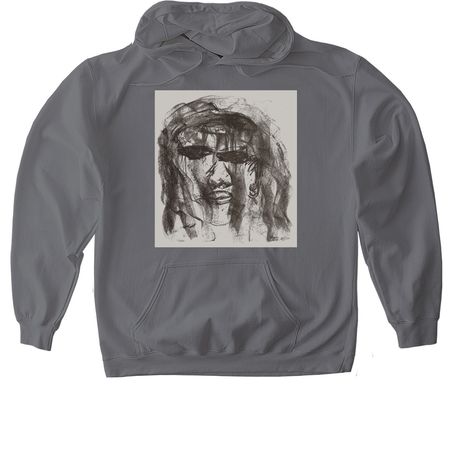 Messy Rejjia T-Shirt, a Charcoal Gildan Softstyle Pullover Hoodie