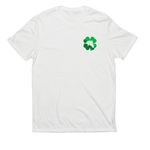 Lucky Clover Vaulting, a Bright White Allmade Eco Triblend Unisex Tee (back-view)