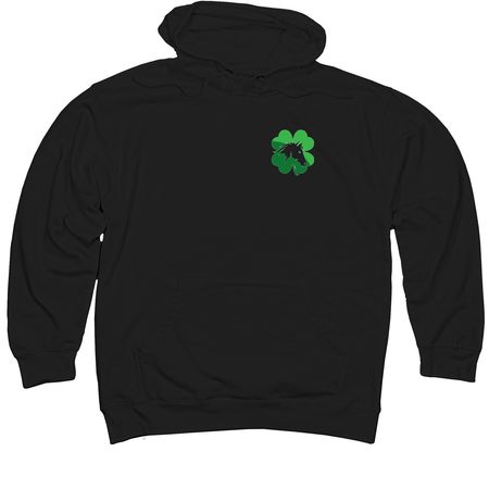 Lucky Clover Vaulting, a Black Midweight Pullover Hoodie
