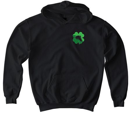 Lucky Clover Vaulting, a Black Softstyle Youth Pullover Hoodie